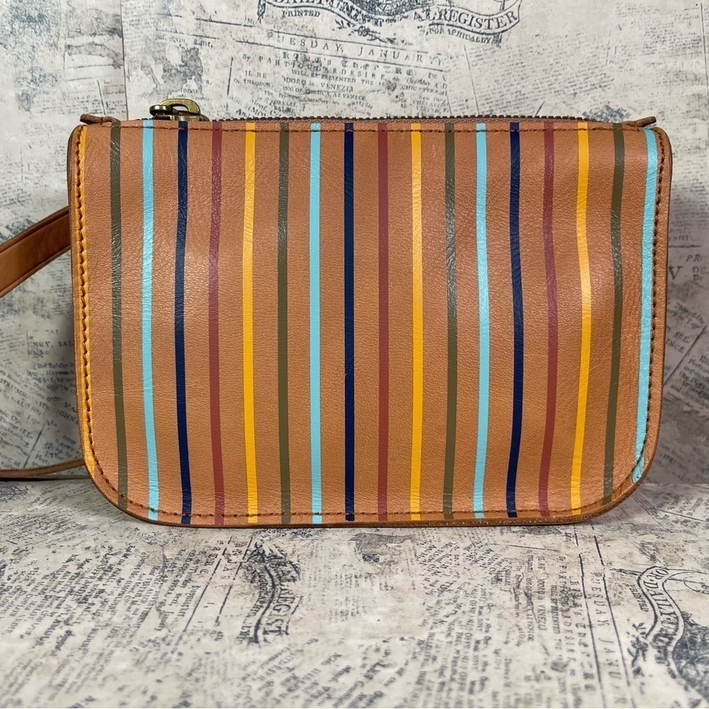 Madewell Rainbow Stripe Leather Belt Bag Convertible Crossbody Retro Purse